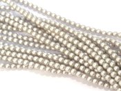 150 st 3 mm runda glasprlor i prlemor, Matte Cool Grey Satin