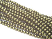 150 st 3 mm runda glasprlor i prlemor, Matte Olive Satin