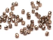 50 st Firepolished 2 mm, Crystal Smokey Metallic Ice