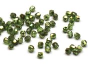 50 st Firepolished 2 mm, Crystal Olive Metallic Ice