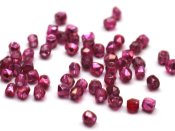 50 st Firepolished 2 mm, Crystal Pink Metallic Ice