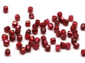 50 st Firepolished 2 mm, Crystal Pomegranate Metallic Ice