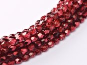 50 st 3 mm Firepolished, Crystal Pomegranate Metallic Ice