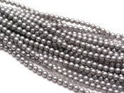 120 st 4 mm runda glasprlor i prlemor, Matted Grey Satin