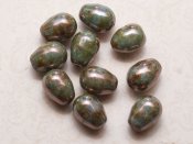 2 st droppar 11x8 mm, Chalk White Blue Luster