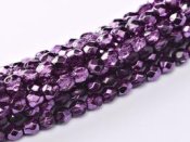 50 st Firepolished, 3 mm, Crystal Amethyst Metallic Ice