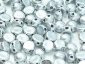 10 st 2-hls cabochoner, 6 mm, Etched Aluminium Silver
