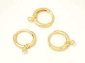 1 par runda brisyrer ,13 mm, Guldpl�terade