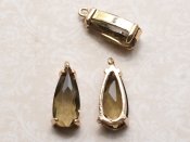1 st guldinfattad droppe, 17x7x6 mm, Olive