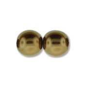 120 st 4 mm runda glasprlor i prlemor, Antique Gold