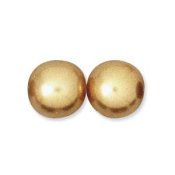 25 st 6 mm runda glasp�rlor i p�rlemor, Gold