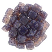 30 st Czechmates QuadraTile, 6x6x2 mm, Milky - Amethyst