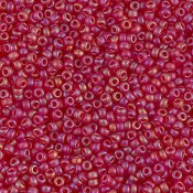 10 g 11/0 Seedbeads, Matte transparent Red AB