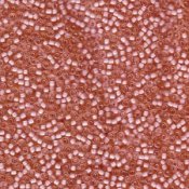 10 g 11/0 Seedbeads, Semi-matte salmon/Lined Light Amber