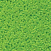 10 g 11/0 Seedbeads, Duracoat Opaque Dyed Neon Green