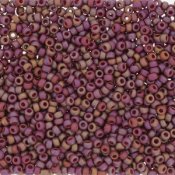 10 g 11/0 Seedbeads, Frosted Opaque Glaze Rainbow Dark Red