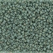 10 g 11/0 Seedbeads, Frosted Opaque Glaze Rainbow Celadon
