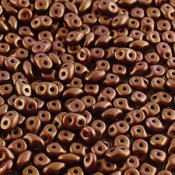 10 g Superduo, 2,5x5 mm, Gold Shine Saddle Brown