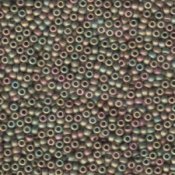 10 g 8/0 Seedbeads, Matte Metallic Khaki Iris