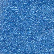 5 g 11/0 Delicas, Lined Light Blue AB