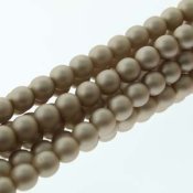 25 st 6 mm runda glasp�rlor i p�rlemor, Matt Champagne