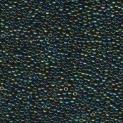 10 g 15/0 Seedbeads, Metallic Forest Green Iris