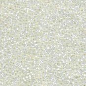 10 g 15/0 Seed Beads, Gilt Lined White Opal
