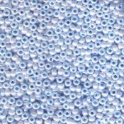 10 g 8/0 Seed beads, Aqua Lined White Pearl
