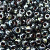 10 g 8/0 Seed beads, Picasso Smokey Black Matte