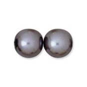 1 st vaxad rund, tjeckisk, 8 mm, Hematite