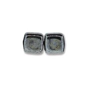 25 st Tile Beads 6x6 mm, Hematite