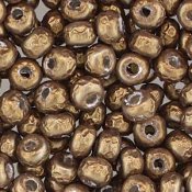 5 g 6/0 Seedbeads, Baroque Pearl Antique Brass