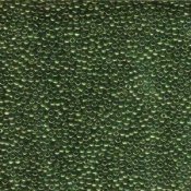 10 g 11/0 Seed Beads, Olive Green Gold Luster