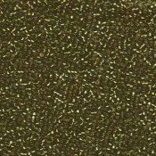 10 g 15/0 Seed Beads, Silverlined Olive