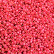 10 g 8/0 Seed Beads, Duracoat Silverlined Hot Pink