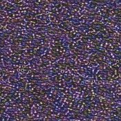 10 g 15/0 Seed Beads, Lined Purple/Gold