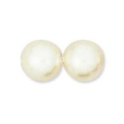 120 st 4 mm runda glasprlor i prlemor, White