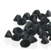 25 st Pinch beads, 7 mm, Jet Picasso