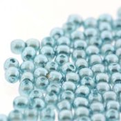 150 st 2 mm runda glasp�rlor i p�rlemor, Cerulean