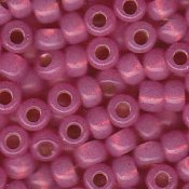 10 g 6/0 Seedbeads, Dyed Dark Pink Silverlined Alabaster