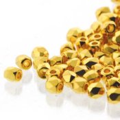 50 st Firepolished 2 mm, Crystal Gold Plated