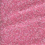 5 g 11/0 Delicas, Dyed Silverlined Light Pink
