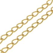 10 cm Kedja, 7x5 mm, Yellow Gold