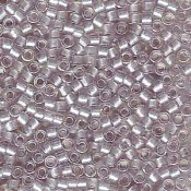 5 g 11/0 Delicas, Sparkling Pewter Lined Light Tea Rose AB