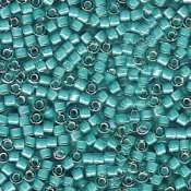 5 g 11/0 Delica, White Lined Teal AB