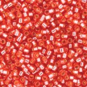 5 g 11/0 Delica, Duracoat Silverlined Dyed Light Cranberry
