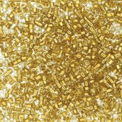 5 g 11/0 Delicas, Gold Plate Lined Yellow