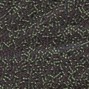 5 g 11/0 Delica, Dyed Semi-Frosted Silverlined Leaf Green