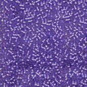 5 g 11/0 Delica, Dyed Semi-Frosted Silverlined Purple