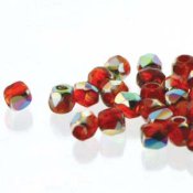 50 st Firepolished 2 mm, Siam Vitrail